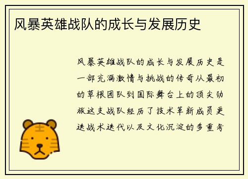 风暴英雄战队的成长与发展历史